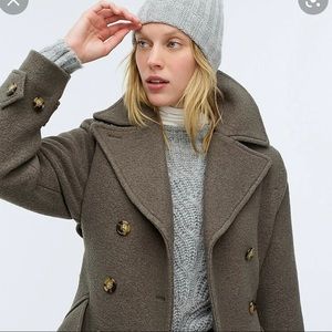 Beautiful Gray/Green boiled wool trench coat!  JCrew Size 4